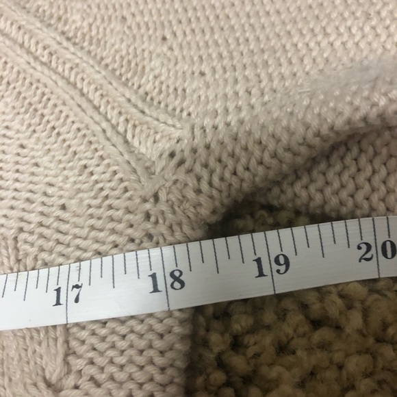 Anthropologie lace an Pom trim cable St sweater - Picture 5 of 8